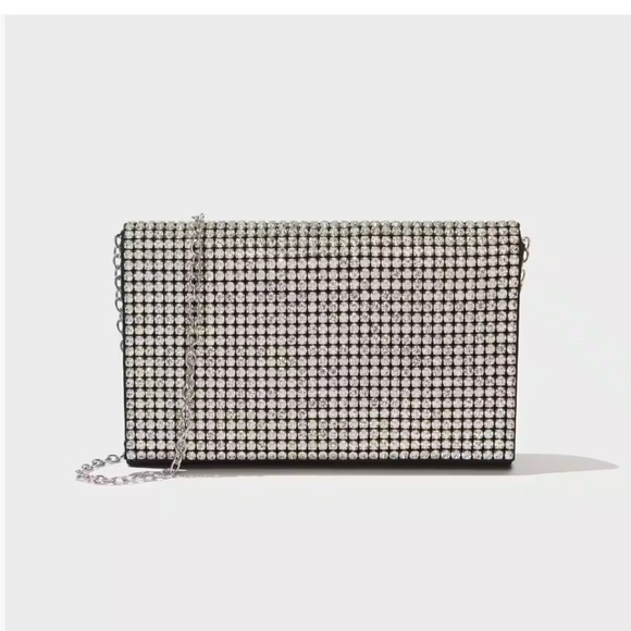Amber Sceats Handbags - Amber Sceats Stella Black Crystal Clutch Bag w/ Chain Strap Formal